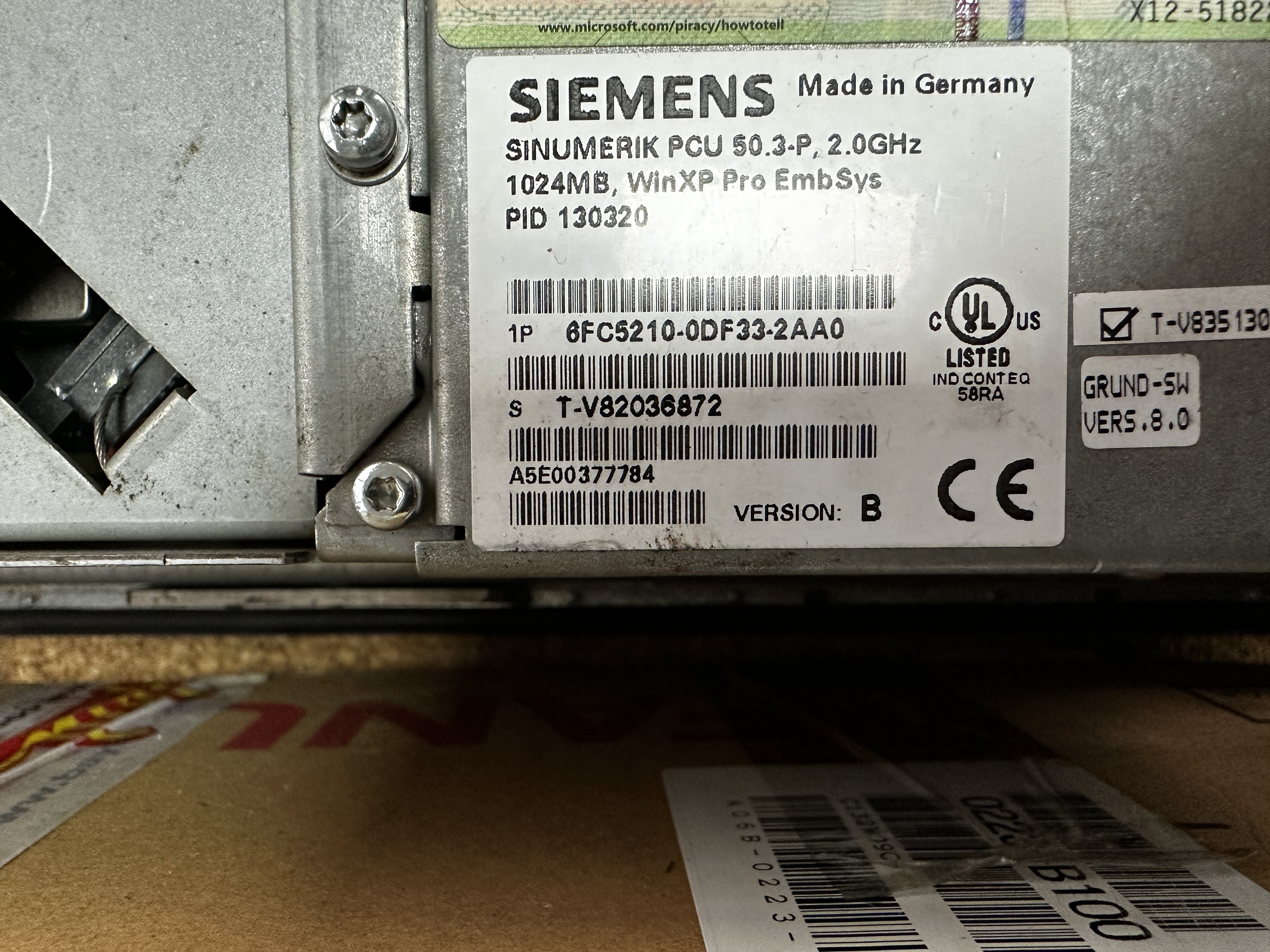 6FC5210-ODF33-2AA0 SİEMENS PCU50.3-P, 2.0 GHZ